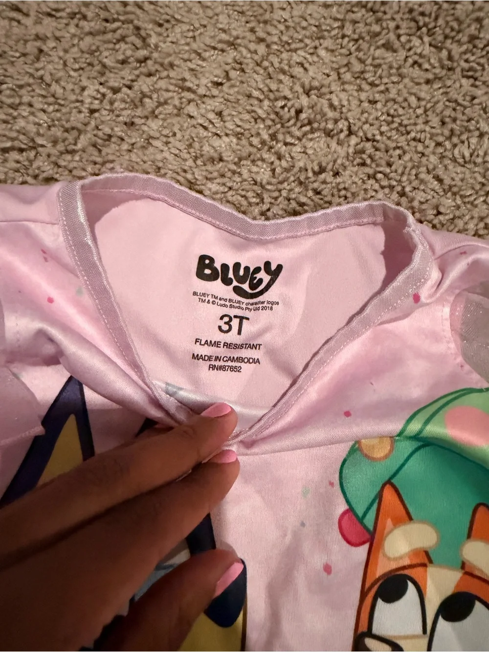 Bluey Pink & Pastel Stripe Short-Sleeve Pajama Set - Kids